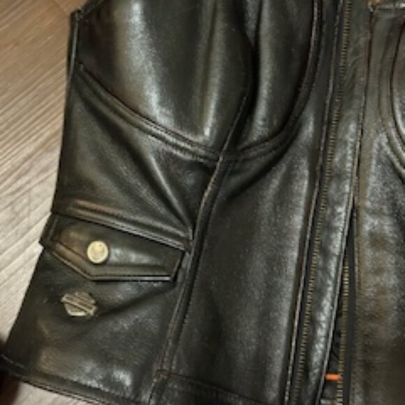 HARLEY DAVIDSON LEATHER ZIPPERED BUSTIER/HALTER - Picture 6 of 16